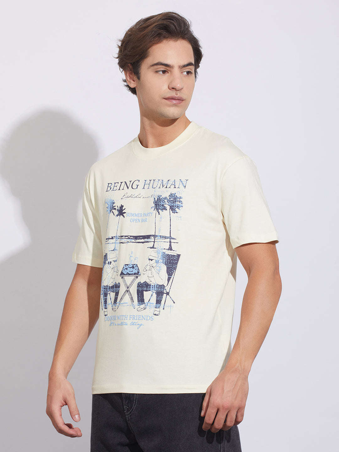 Cloud Dancer Easy Fit Crew Neck Men's T-Shirt by Being Human Clothing