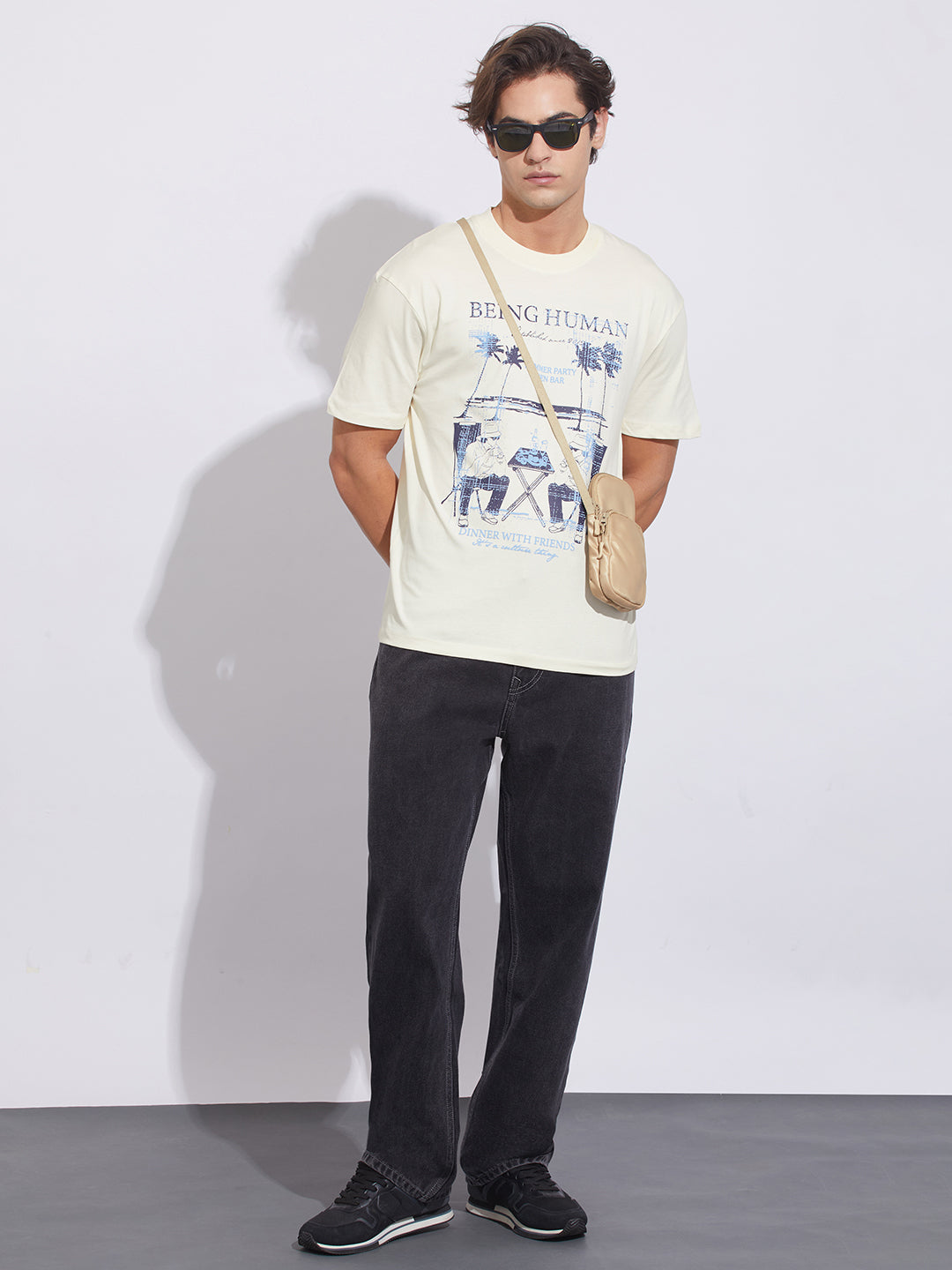 Cloud Dancer Easy Fit Crew Neck Men's T-Shirt by Being Human Clothing