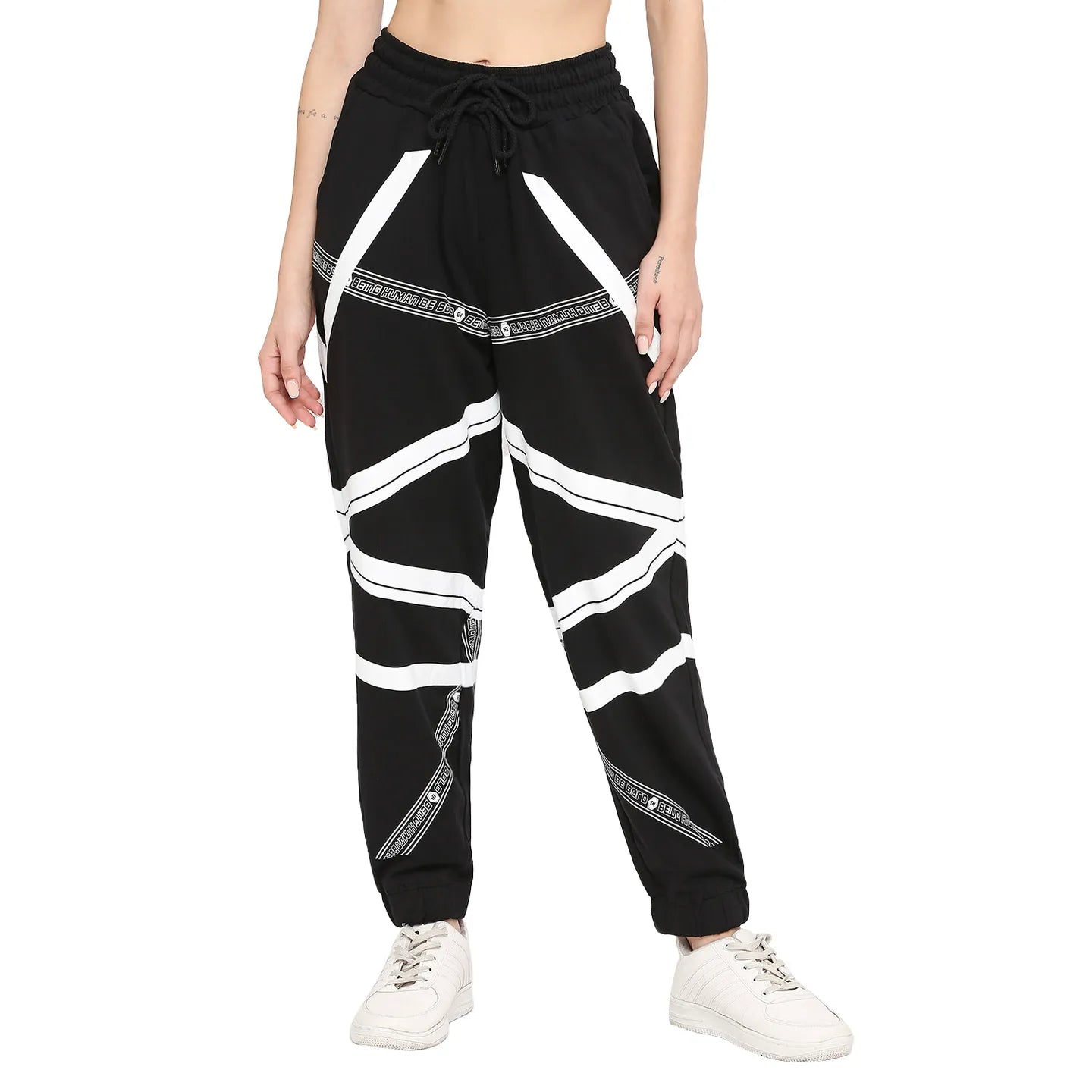 Being Human Clothing Women Drop Crotch Joggers Track-Jet Black