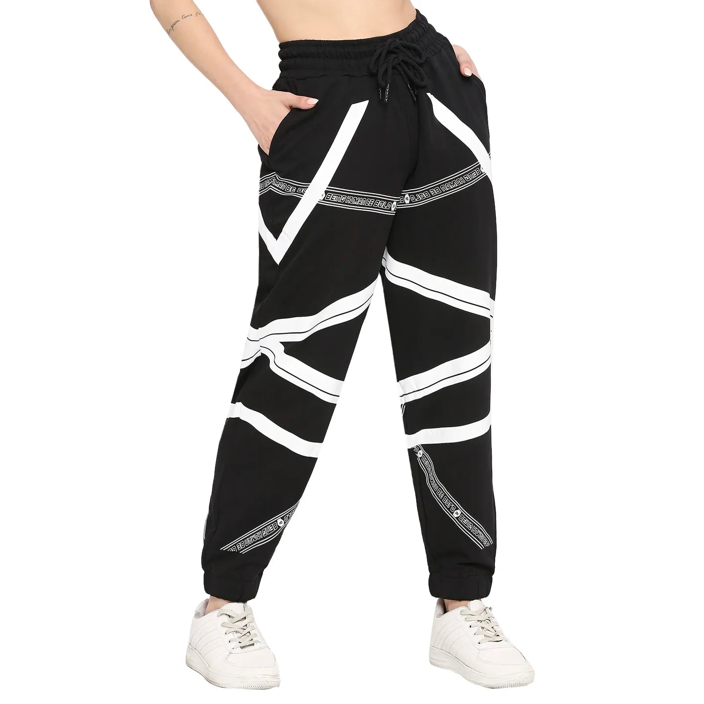 Being Human Clothing Women Drop Crotch Joggers Track-Jet Black