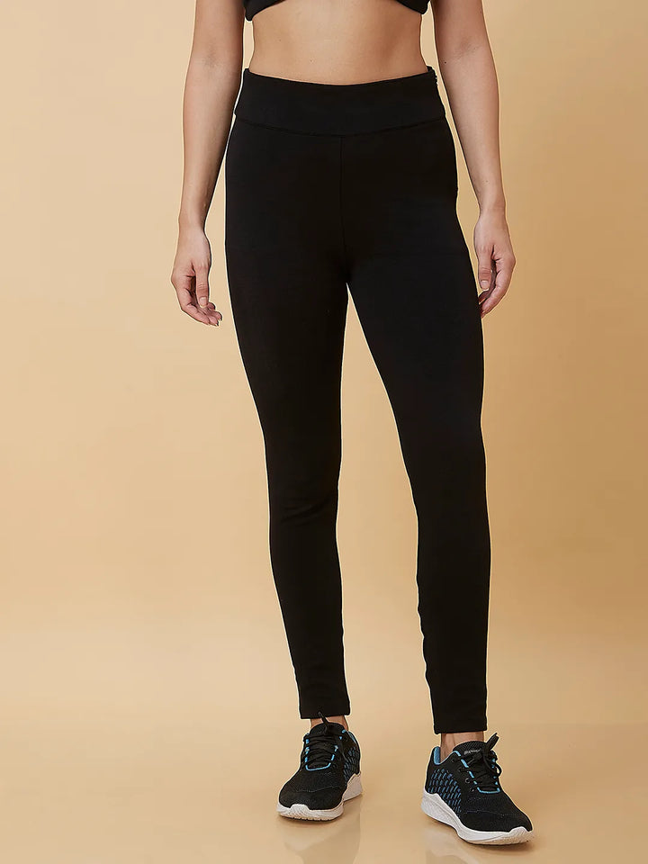 Black Slim Fit Women's Leggings By Being Human Clothing