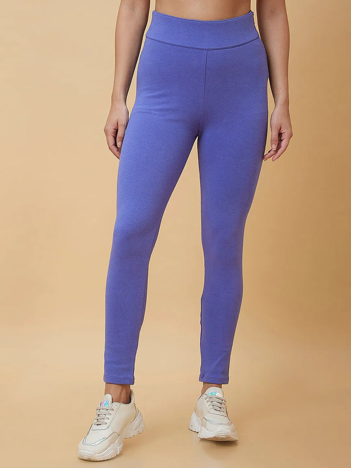 Purple Slim Fit Women's Leggings By Being Human Clothing