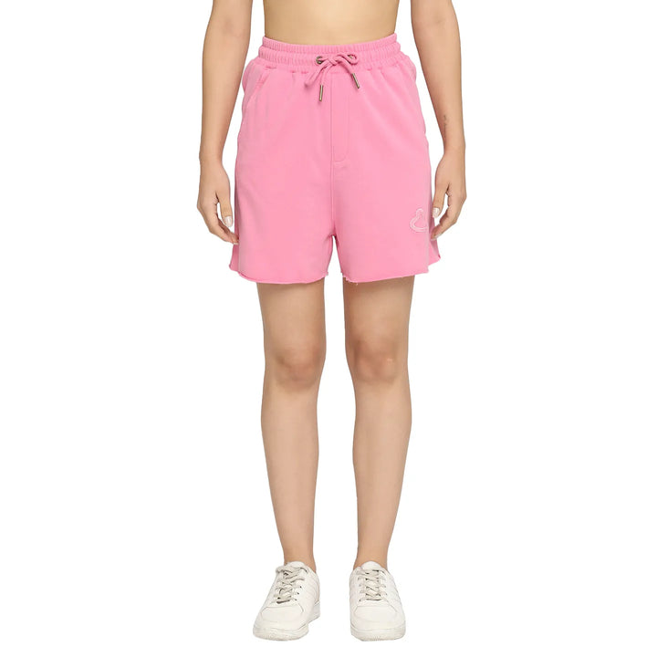 Pink Easy Fit Women's Cotton Shorts