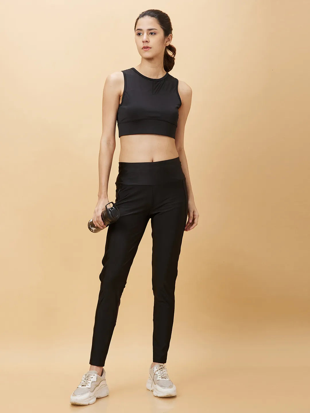 Being Human Clothing Womens-Bottom Track Black