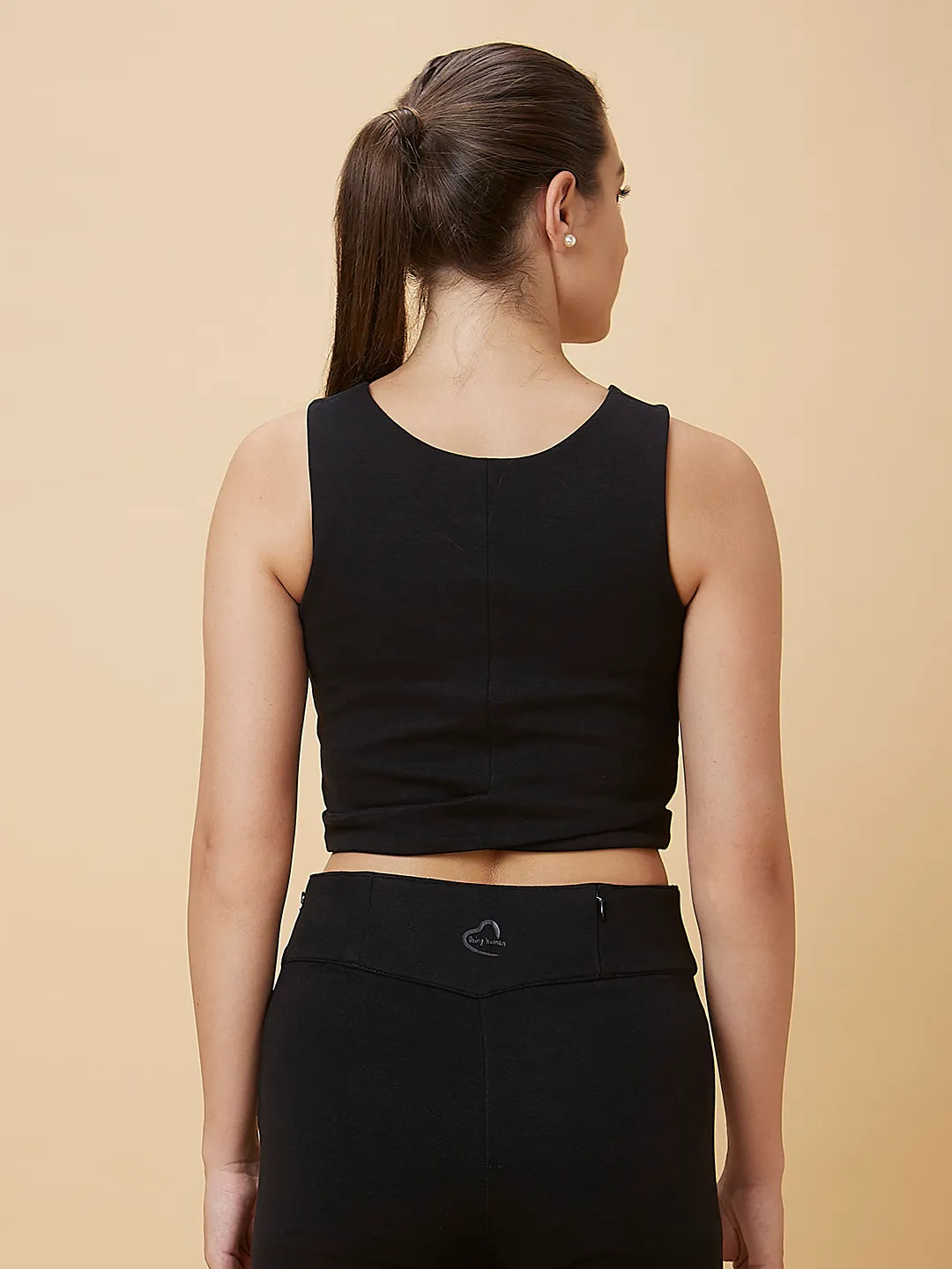 Being Human Clothing Women Cropped Fit Crew Neck T-Shirts Black