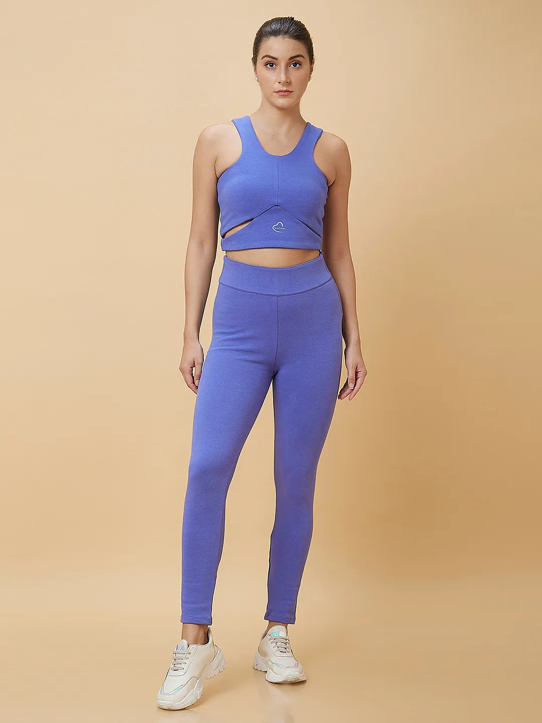 Being Human Clothing Women Cropped Fit Crew Neck Leggings Purple