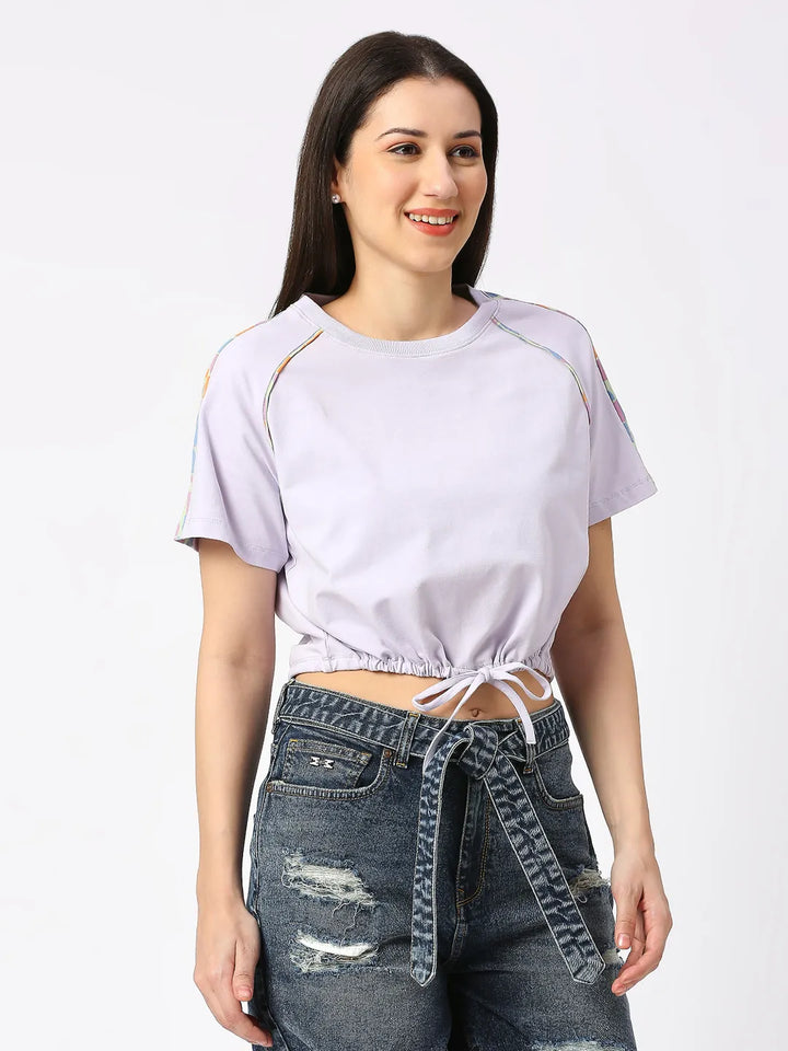 Off White Boxy Fit Women's Cotton Cropped T-Shirt By Being Human Clothing