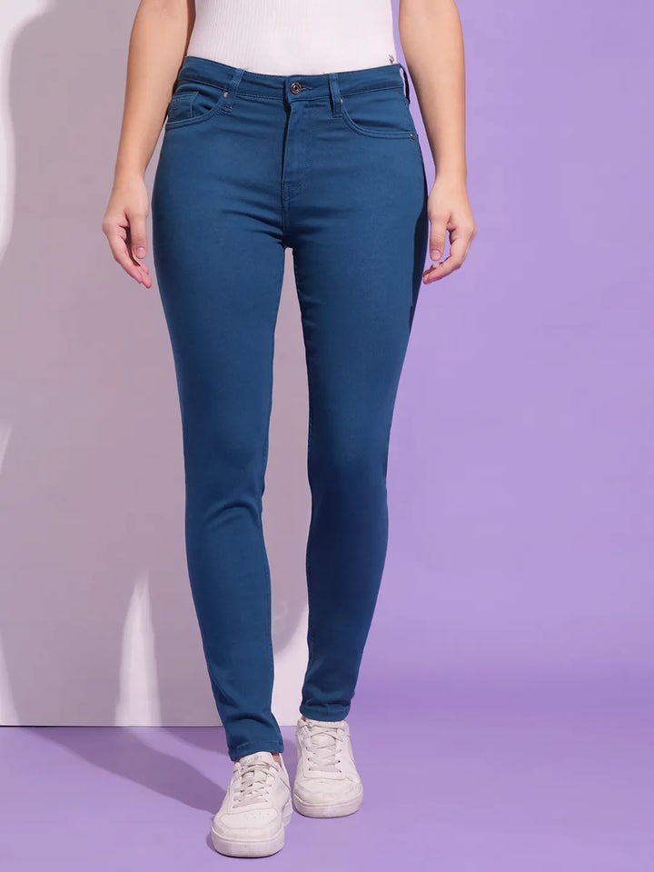 Blue Mid Rise Skinny Fit Women's Denim By Being Human Clothing