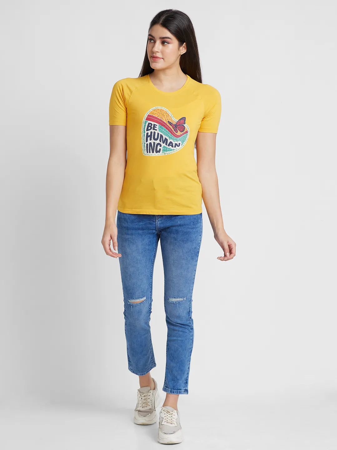 Being Human Clothing Women  Straight Fit Denim-Berry Blue