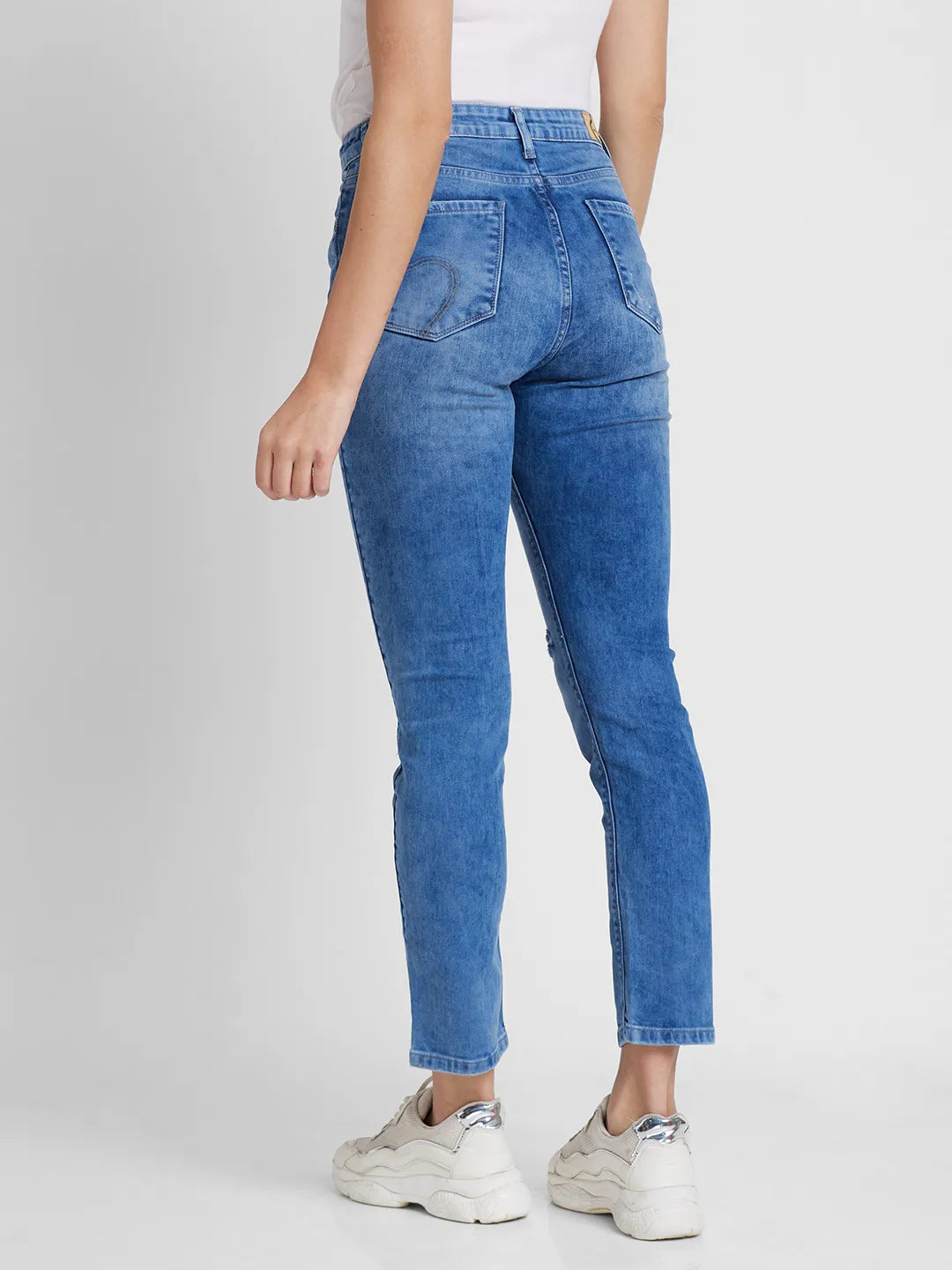 Being Human Clothing Women  Straight Fit Denim-Berry Blue