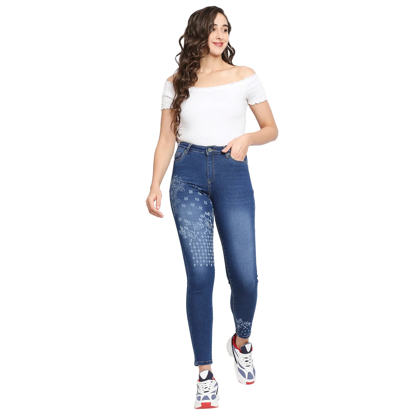 Being Human Clothing Women Skinny Fit Denim-Mid Blue