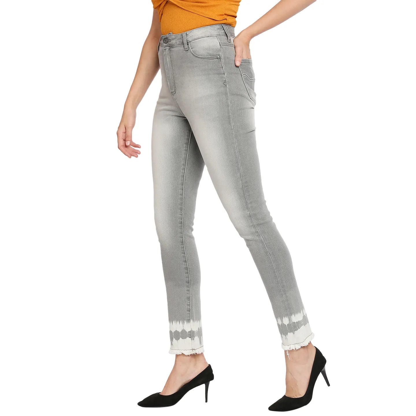Being Human Clothing Women  Straight Fit Denim-Grey Tone