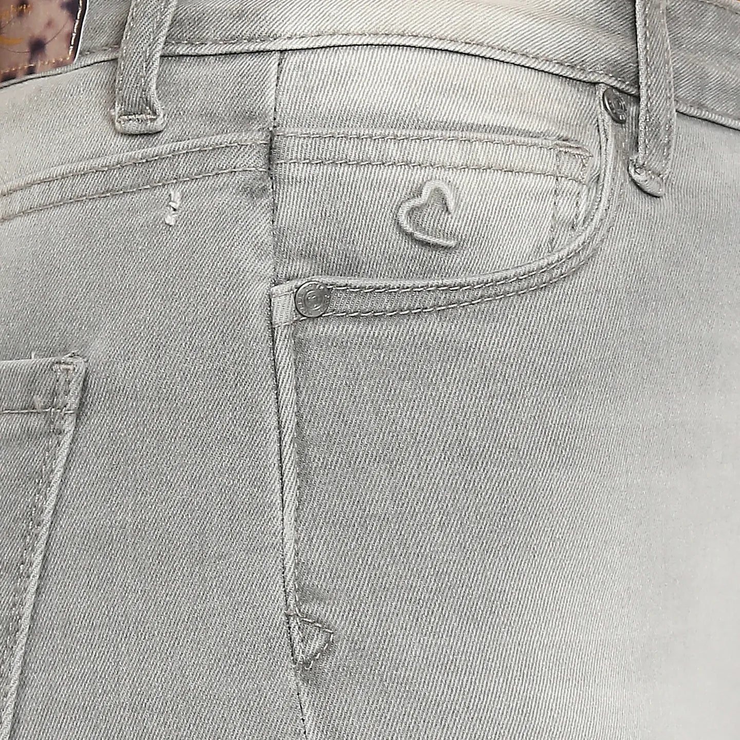 Being Human Clothing Women  Straight Fit Denim-Grey Tone