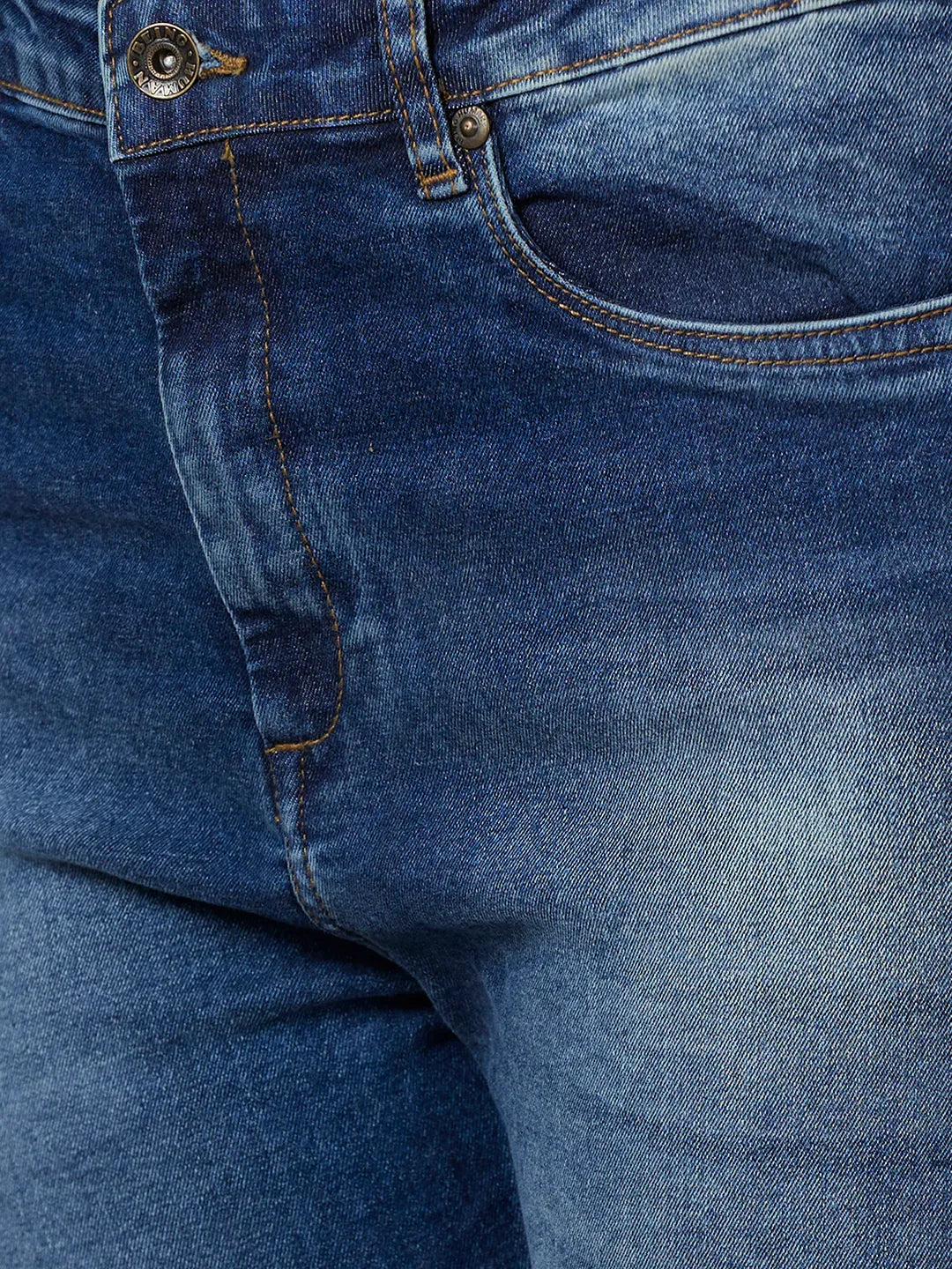 Being Human Clothing Women High Rise Straight Leg Denim-Mid Blue