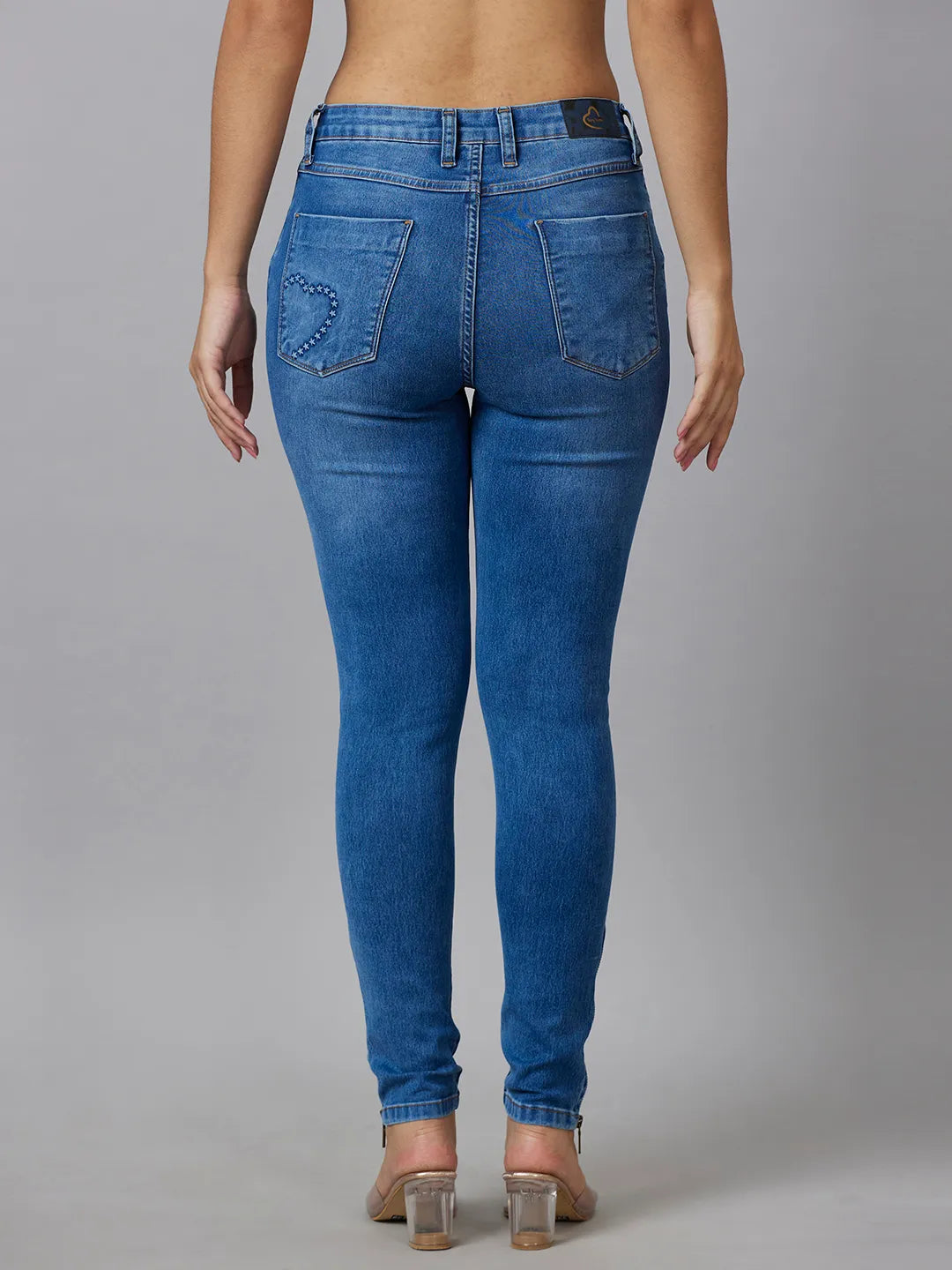 Being Human Clothing Women Mid Riseskinny Fit Denim-Light Blue