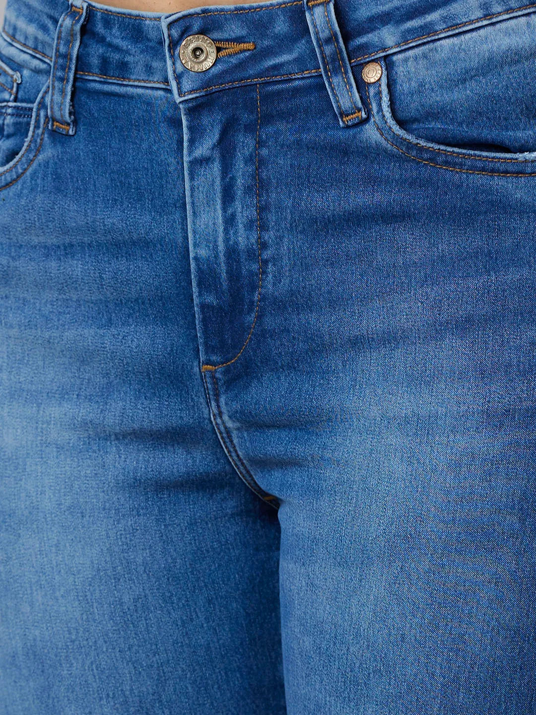 Being Human Clothing Women Mid Riseskinny Fit Denim-Light Blue