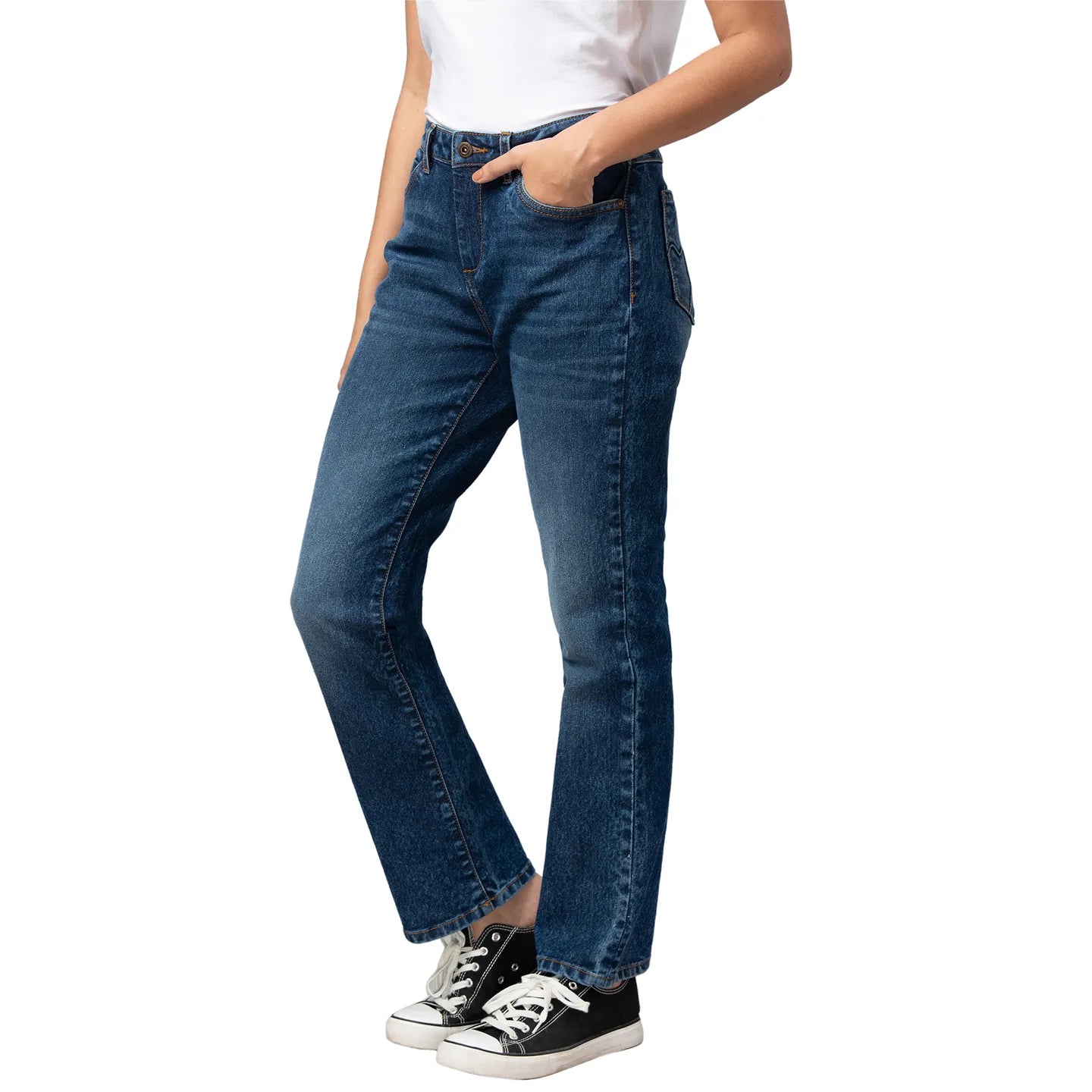 Being Human Clothing Women Kick Flare  Fit Denim-Deep Indigo