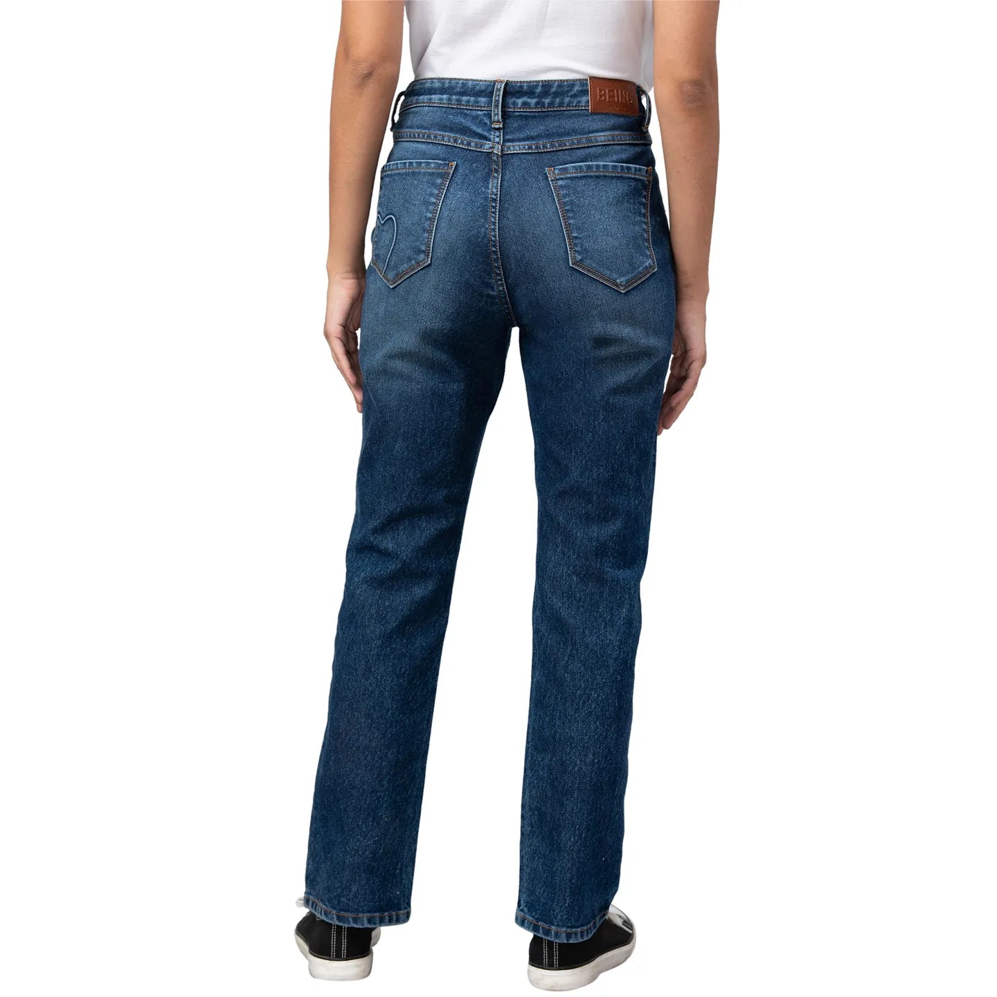 Being Human Clothing Women Kick Flare  Fit Denim-Deep Indigo