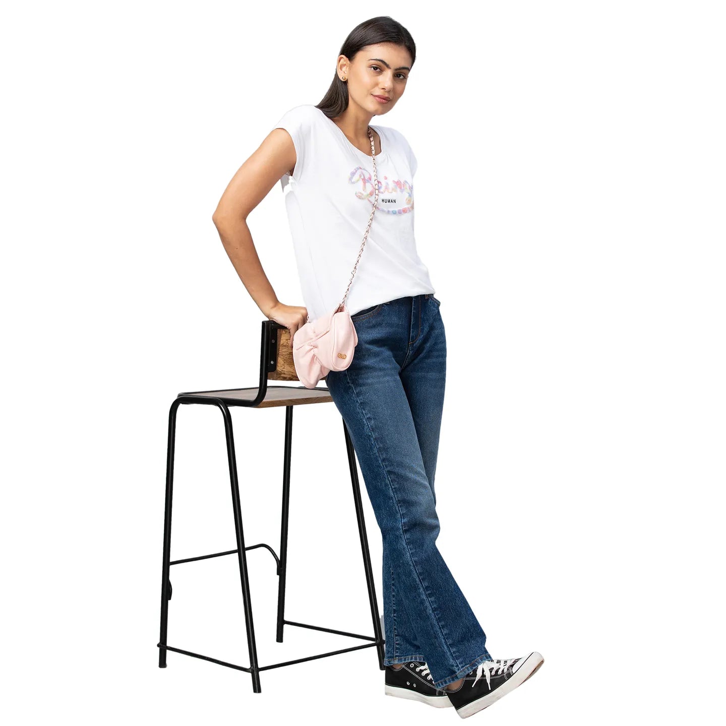 Being Human Clothing Women Kick Flare  Fit Denim-Deep Indigo