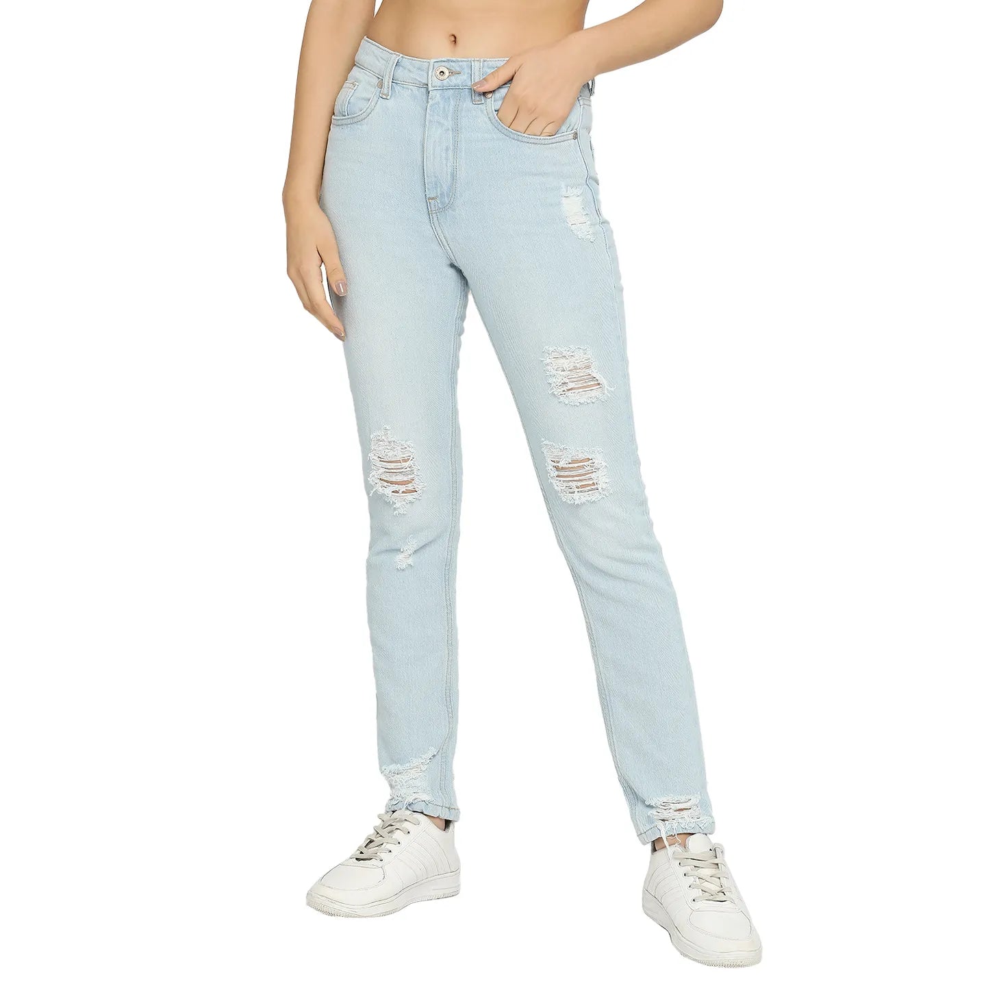 Being Human Clothing Women  Straight Fit Denim-Ice Blue