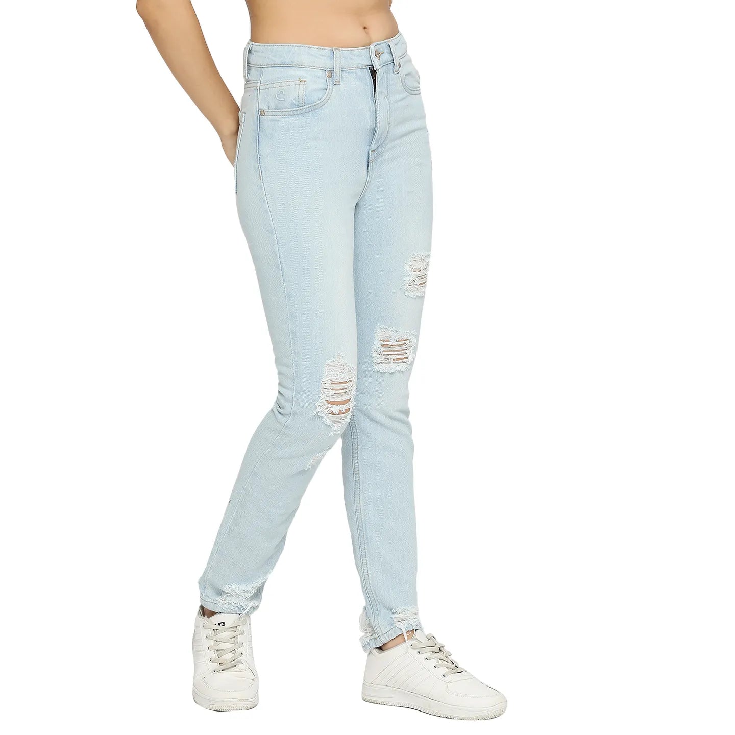 Being Human Clothing Women  Straight Fit Denim-Ice Blue