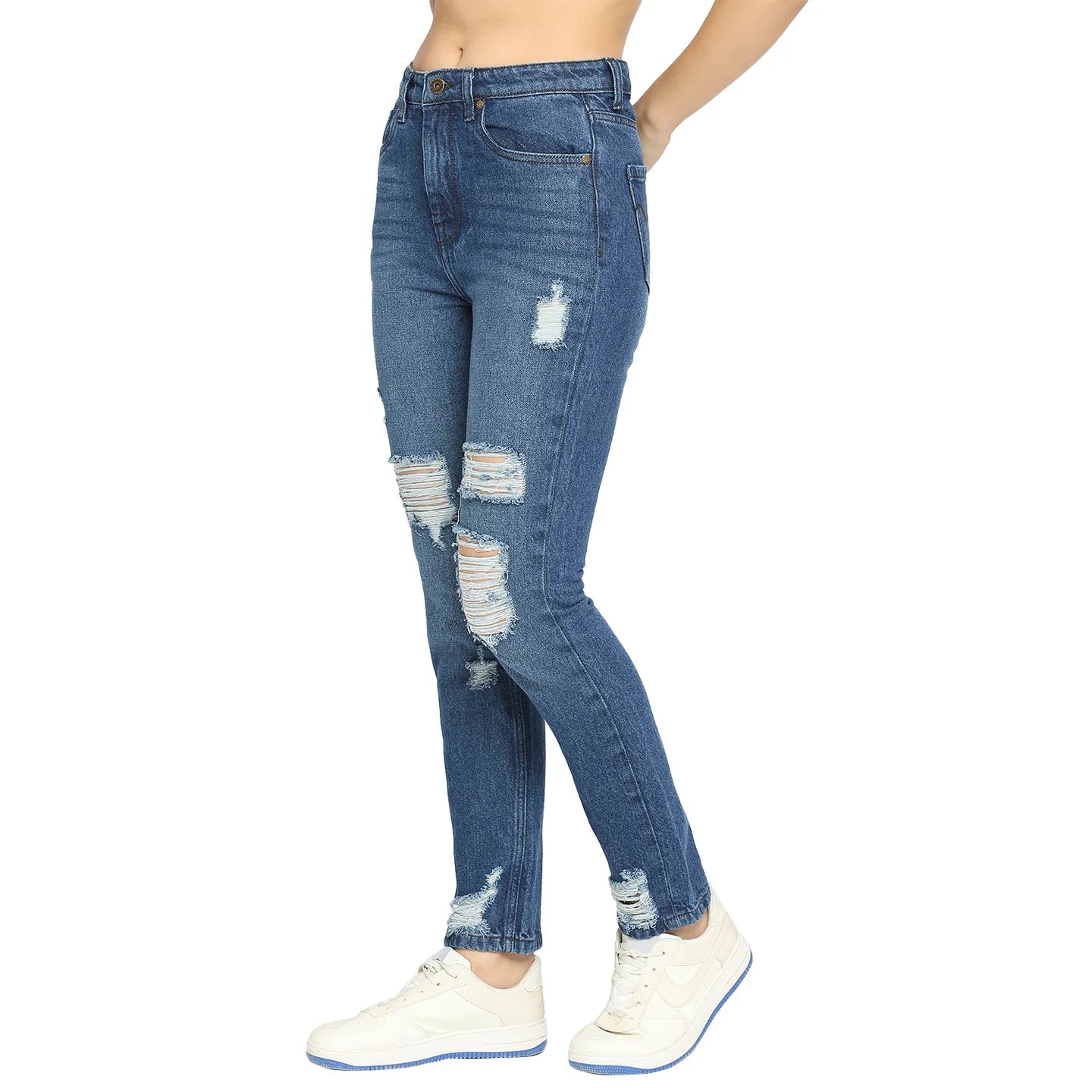 Being Human Clothing Women  Straight Fit Denim-Mid Blue