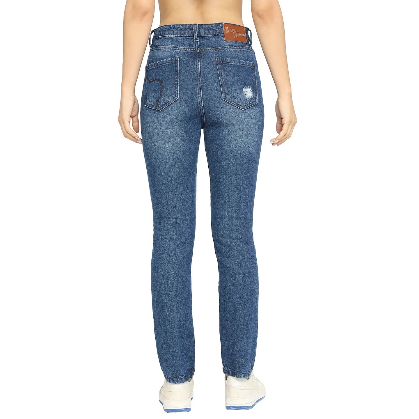 Being Human Clothing Women  Straight Fit Denim-Mid Blue