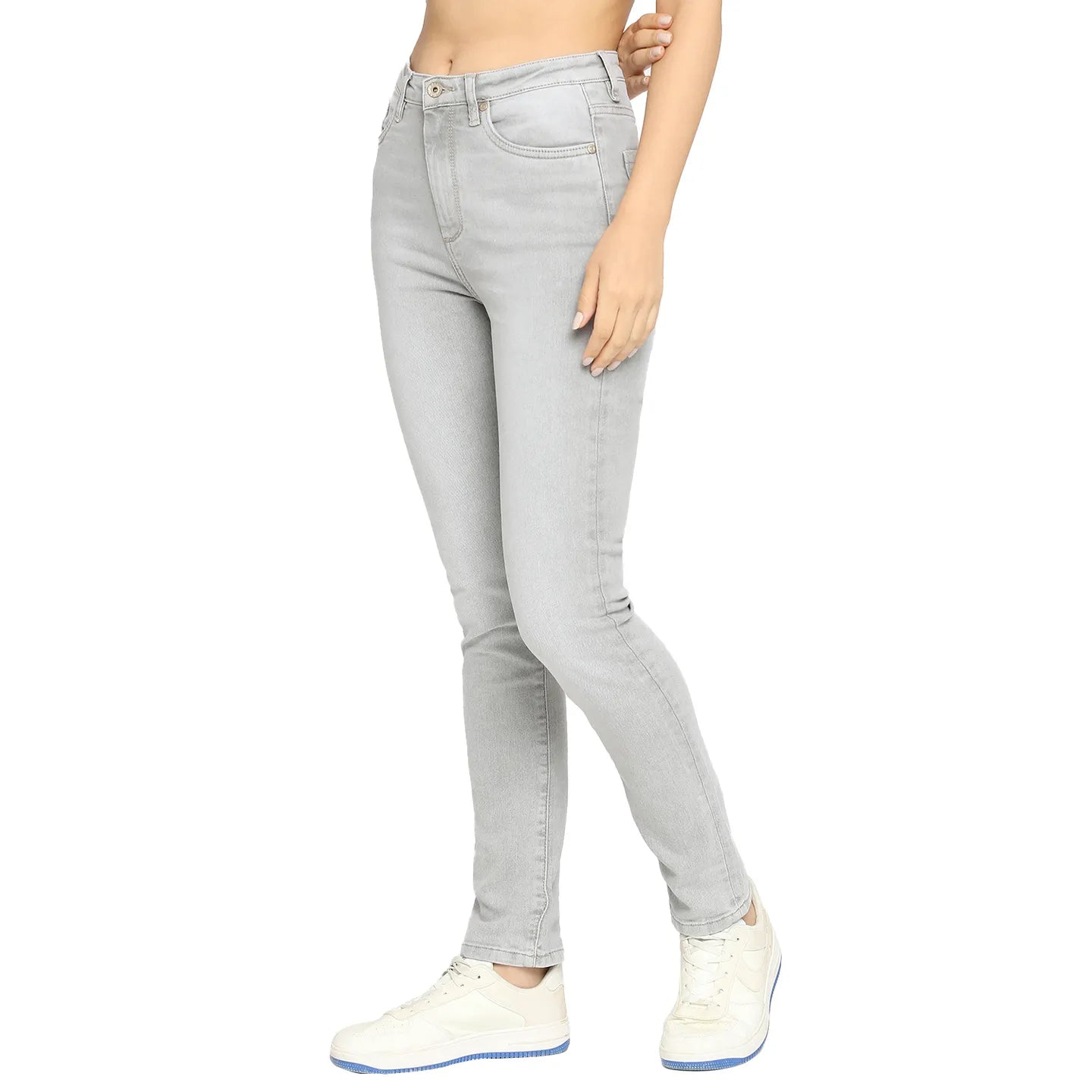 Being Human Clothing Women  Straight Fit Denim-Ice Grey