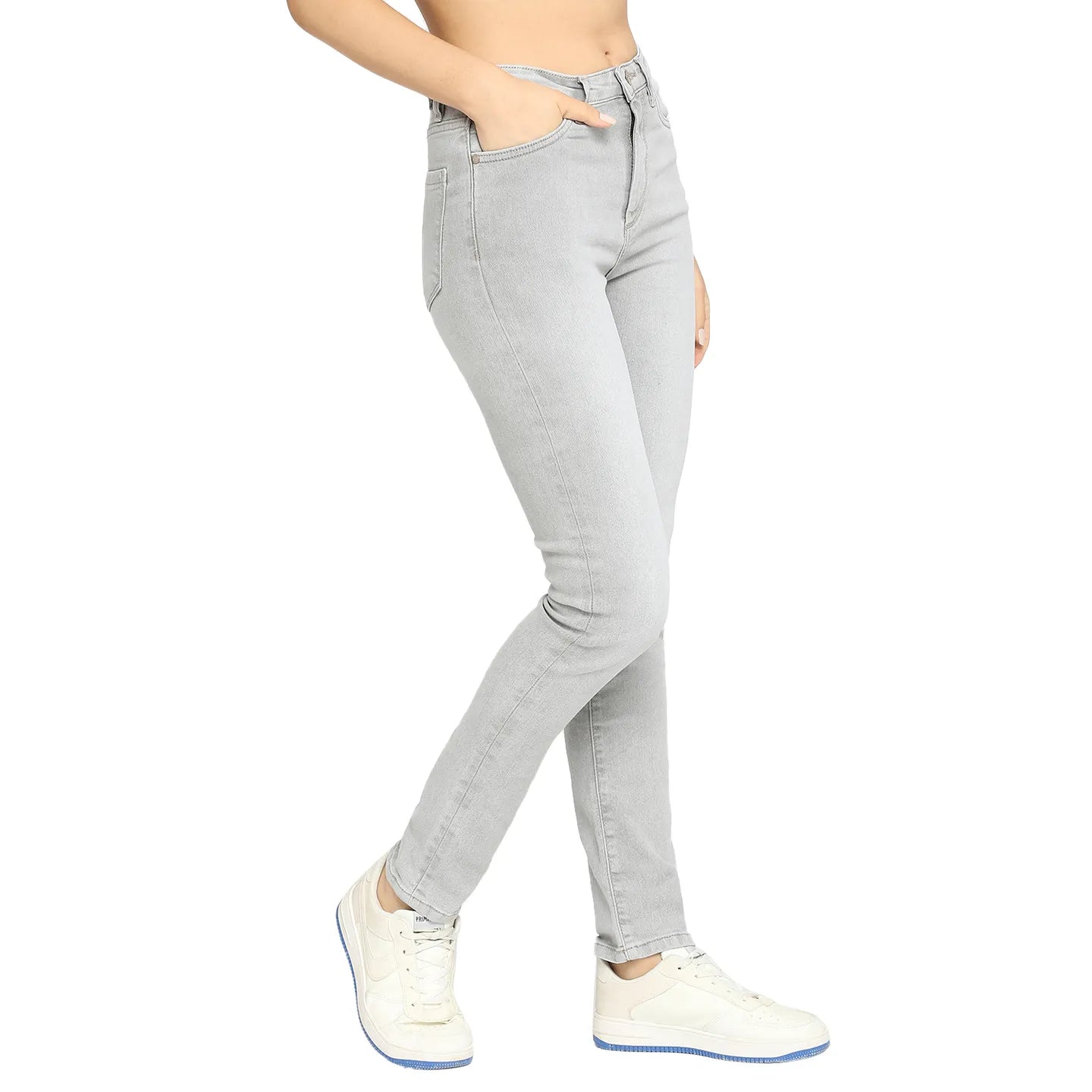 Being Human Clothing Women  Straight Fit Denim-Ice Grey