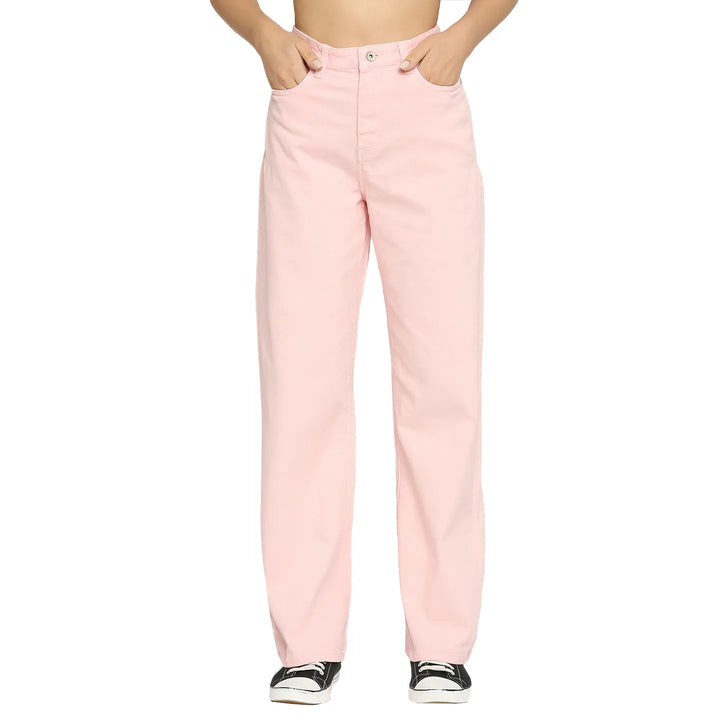Coral Pink Mid Rise Skinny Fit Women's Denim By Being Human Clothing
