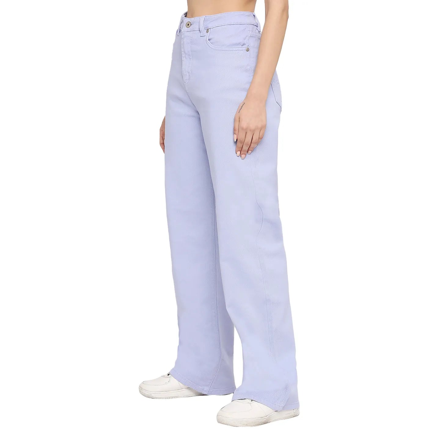 Being Human Clothing Women  Wide Leg Bottom Denim-Sand Verbena