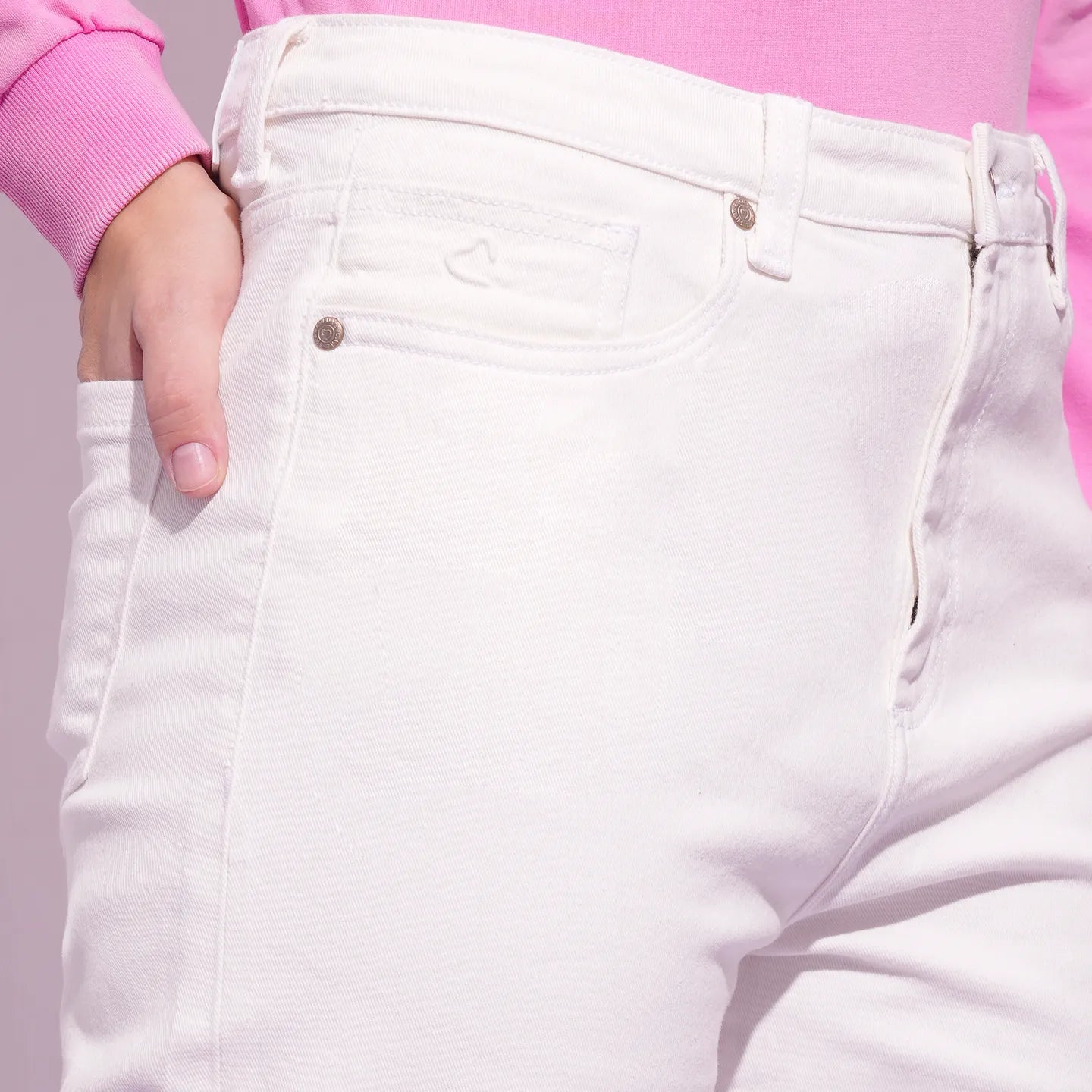 Being Human Clothing Women  Wide Leg Bottom Denim-White