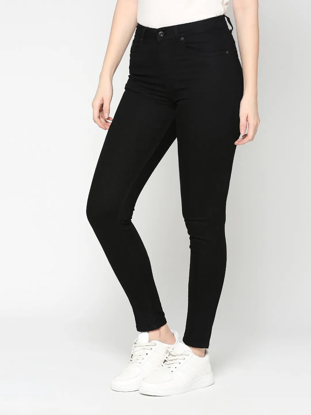 Being Human Clothing Women Mid Rise Skinny Fit None Denim Black