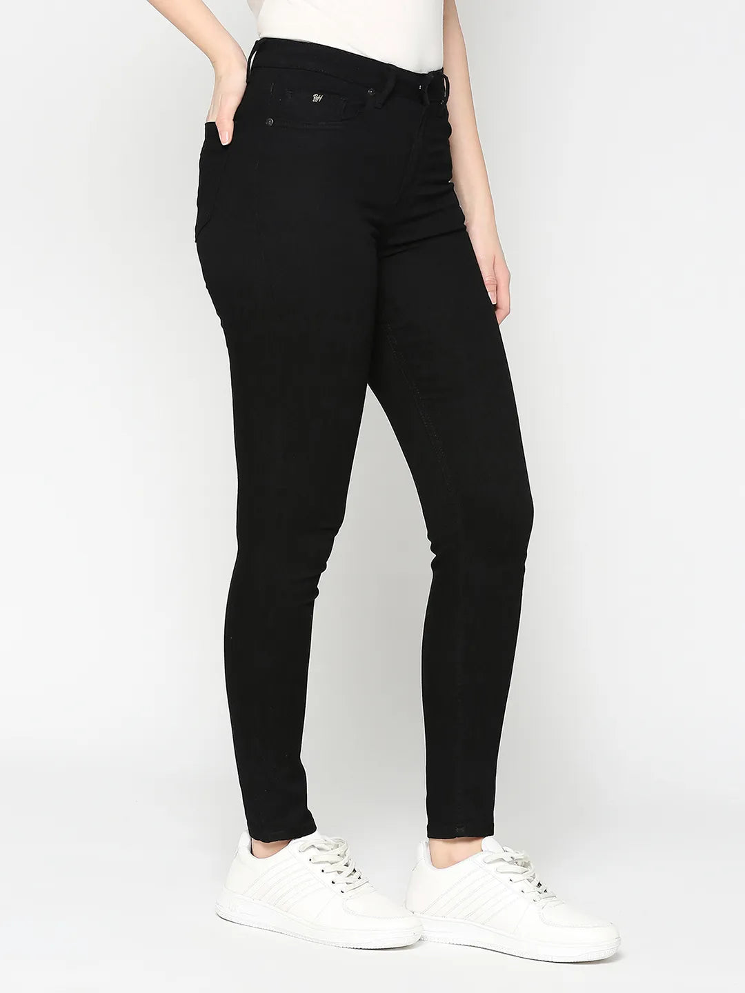 Being Human Clothing Women Mid Rise Skinny Fit None Denim Black