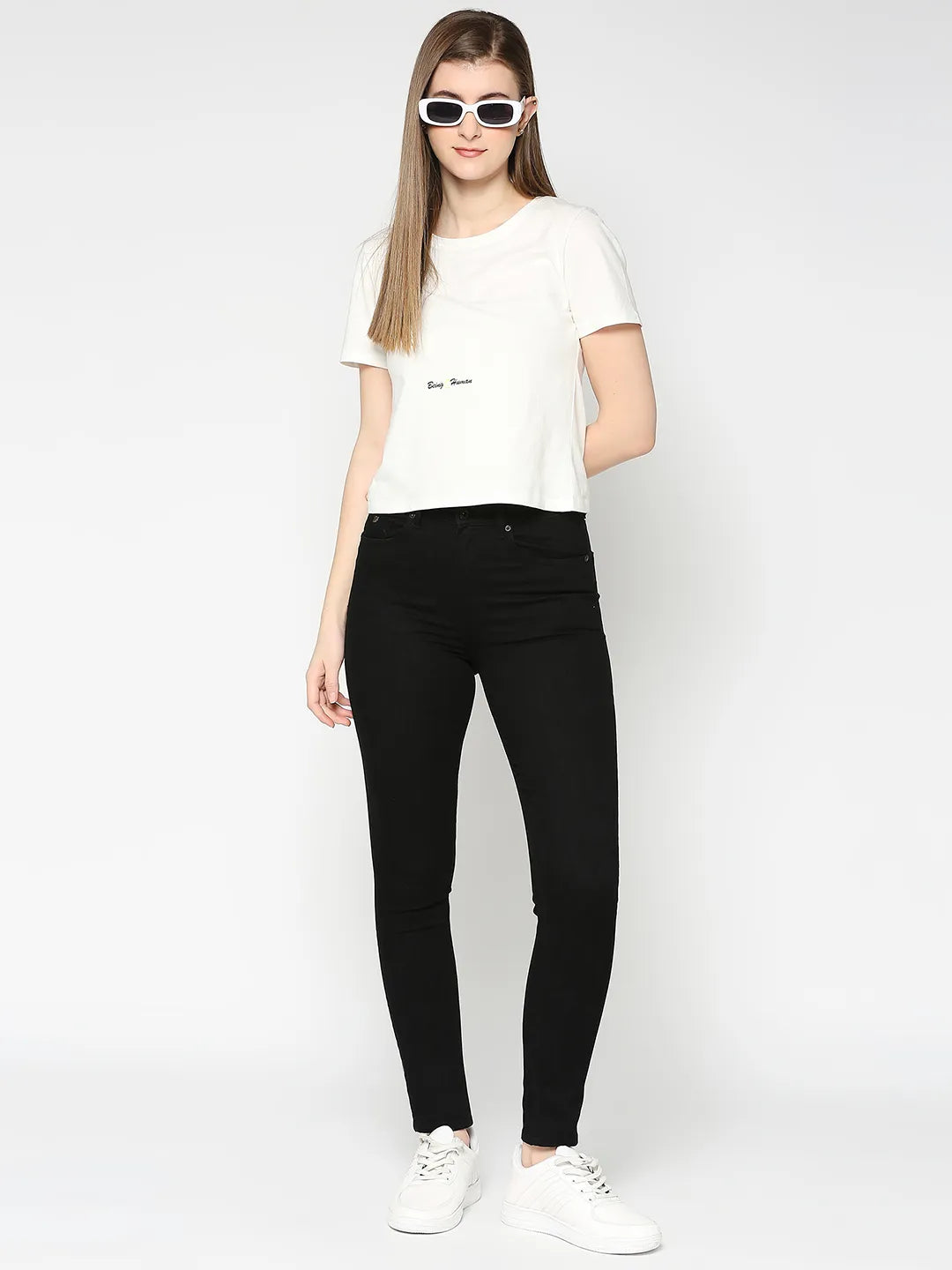 Being Human Clothing Women Mid Rise Skinny Fit None Denim Black