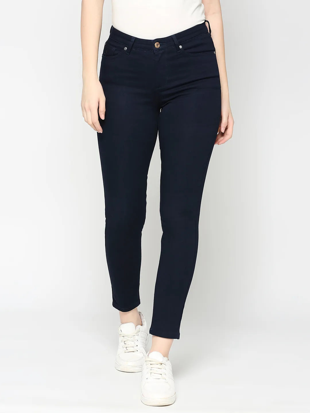 Being Human Clothing Women Mid Rise Skinny Fit None Denim Dk Wash