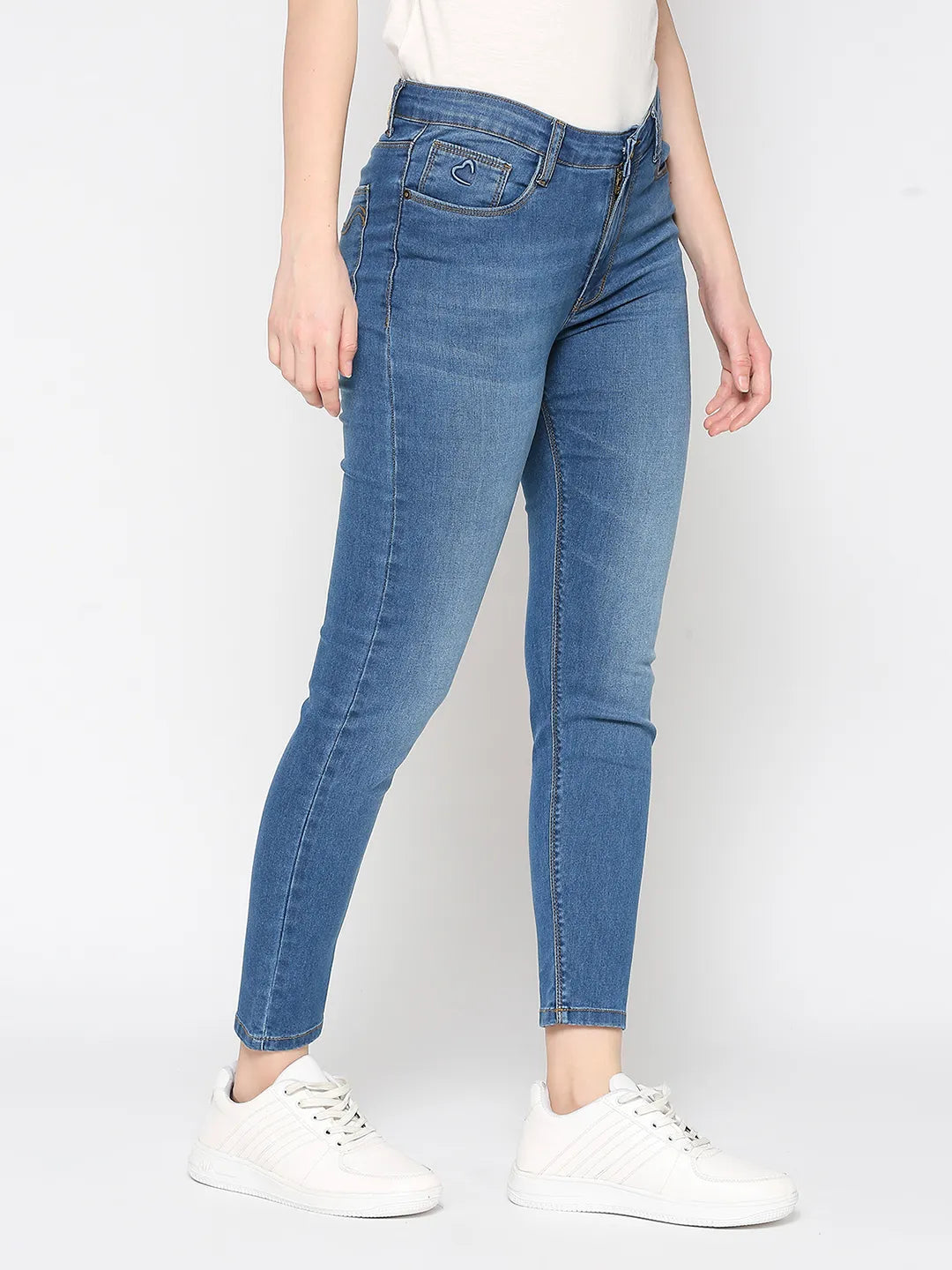 Being Human Clothing Women Mid Rise Skinny Fit None Denim Mid Wash