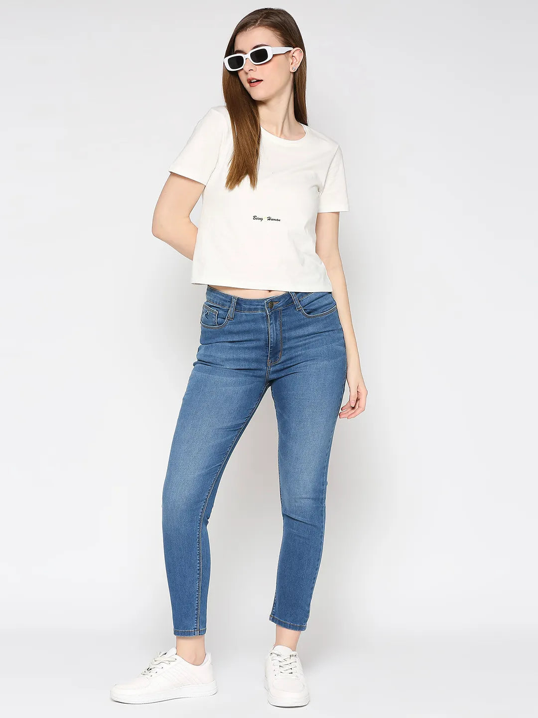 Being Human Clothing Women Mid Rise Skinny Fit None Denim Mid Wash