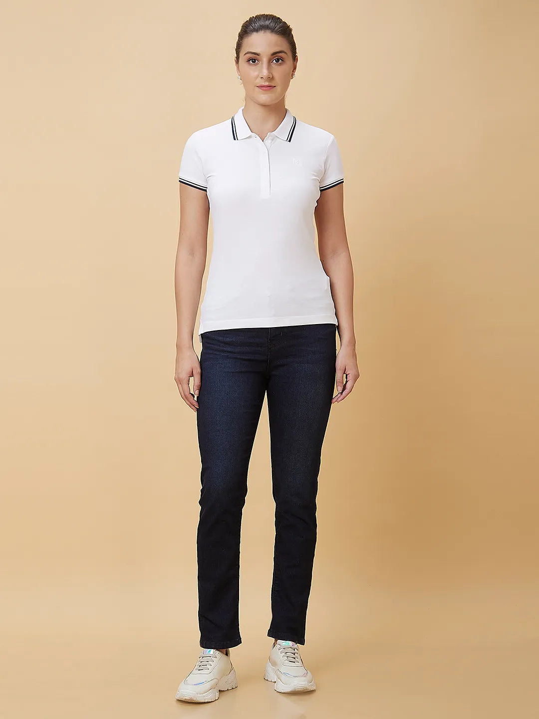 Being Human Clothing Women High Rise Straight Fit None Denim Dk Wash