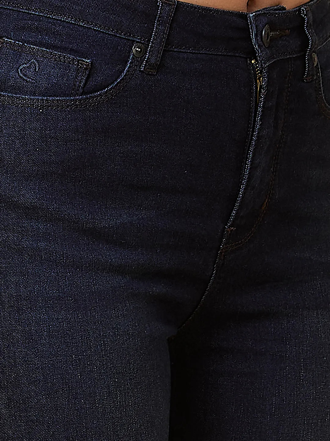 Being Human Clothing Women High Rise Straight Fit None Denim Dk Wash