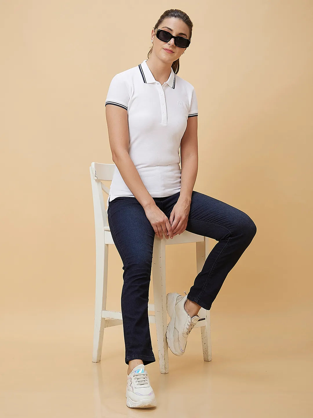 Being Human Clothing Women High Rise Straight Fit None Denim Dk Wash