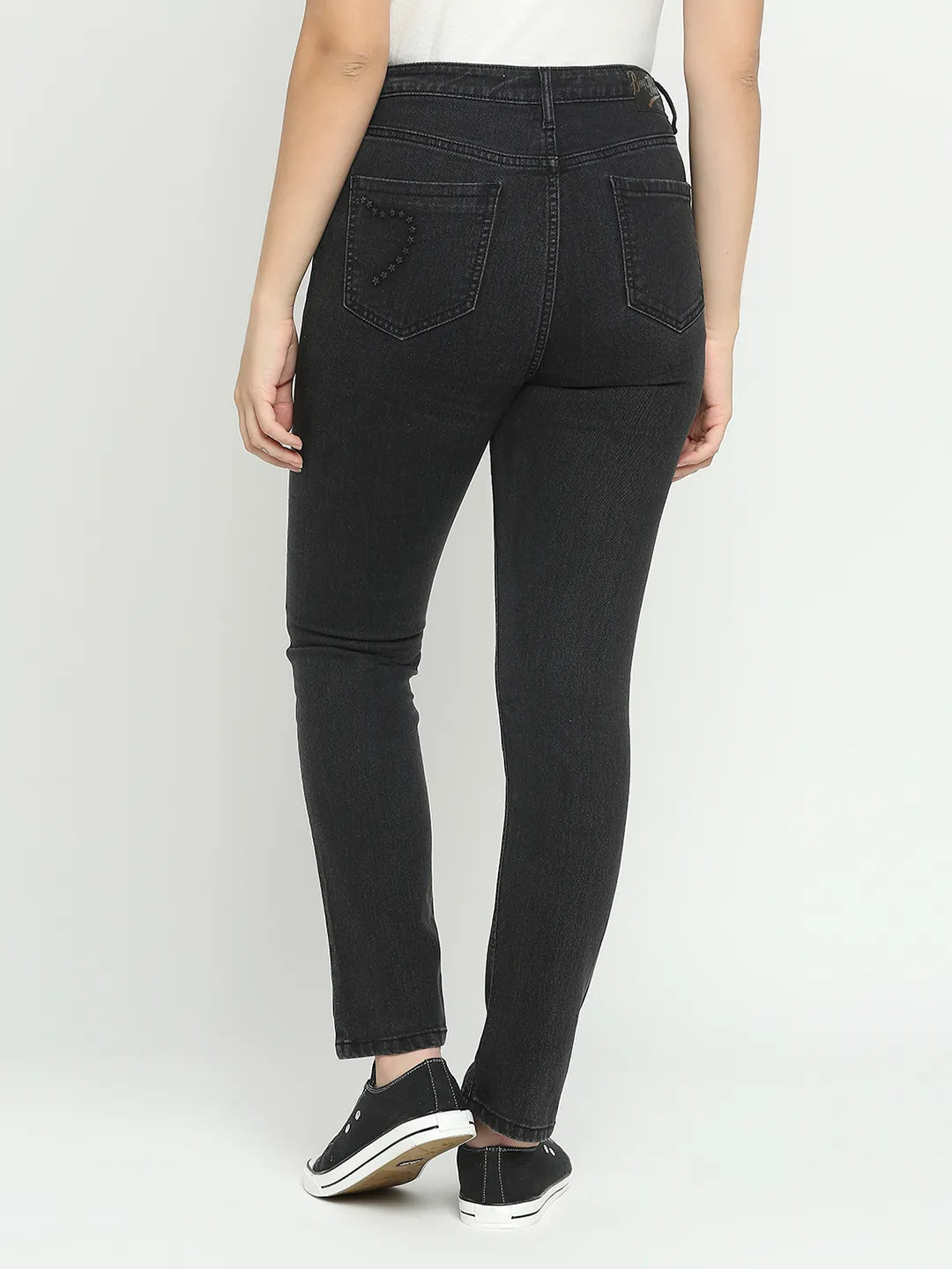 Being Human Clothing Women High Rise Straight Fit None Denim Black