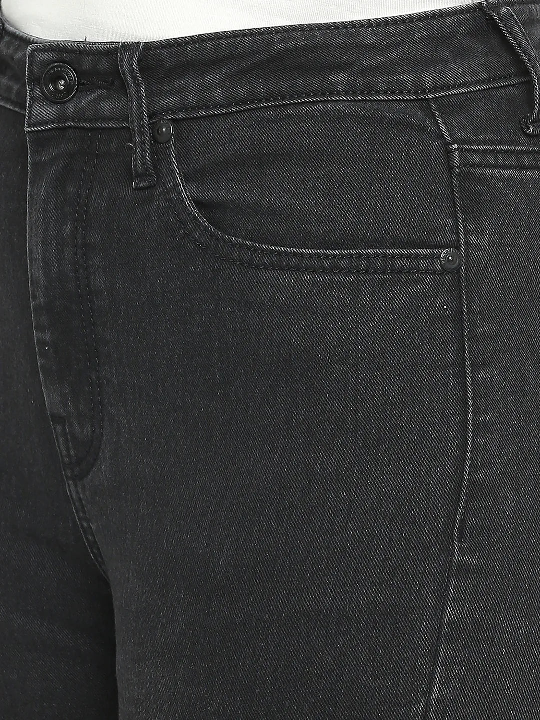 Being Human Clothing Women High Rise Straight Fit None Denim Black