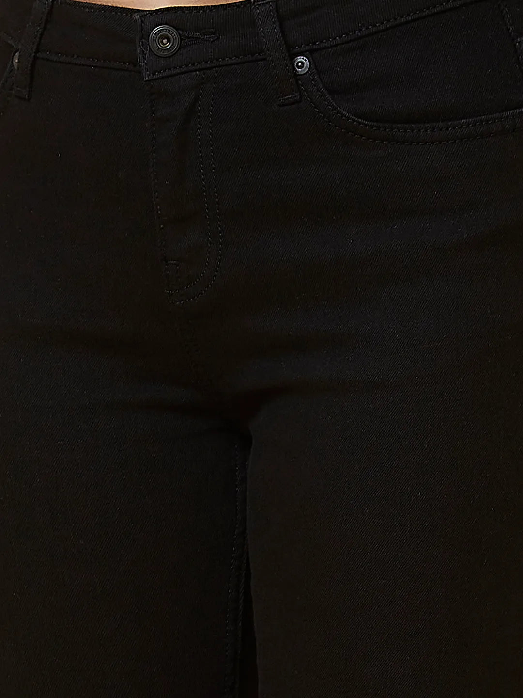 Being Human Clothing Women Mid Rise Boot Cut Fit Denim Black