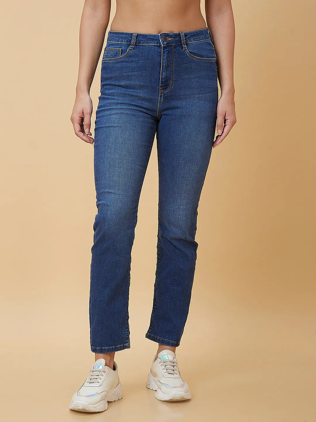 Being Human Clothing Women Slim Straight Fit None Sweatshirt Dk Wash