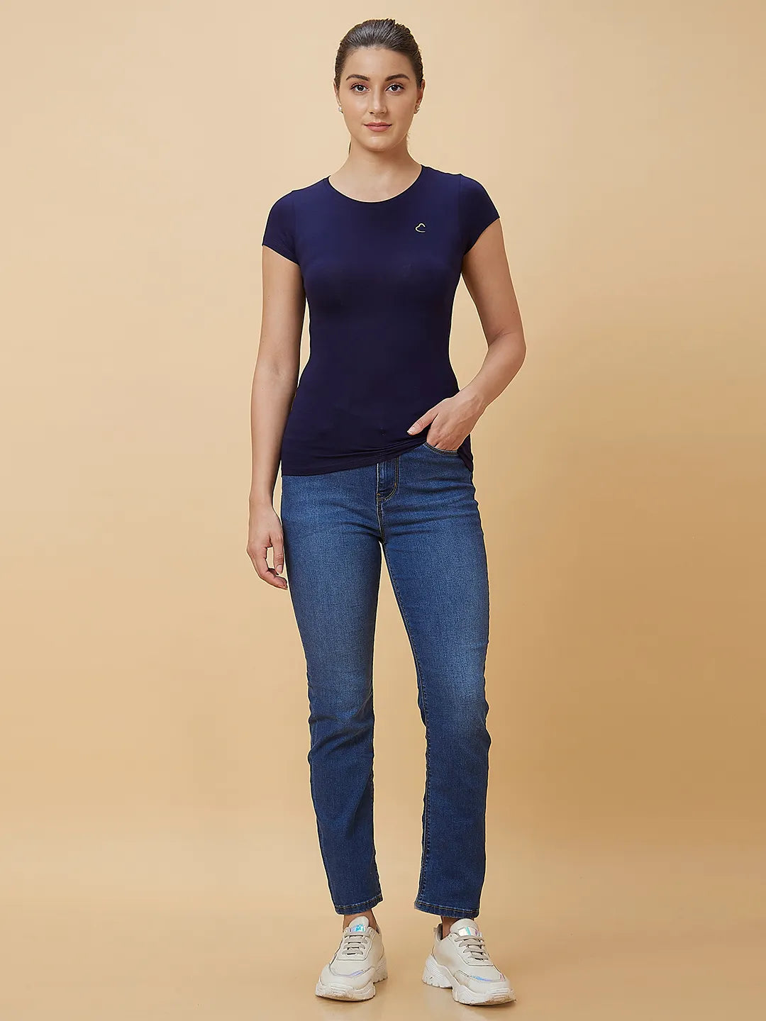 Being Human Clothing Women Slim Straight Fit None Sweatshirt Dk Wash