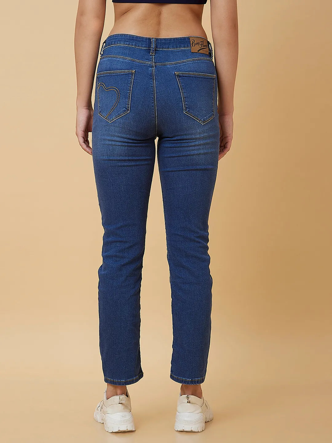 Being Human Clothing Women Slim Straight Fit None Sweatshirt Dk Wash