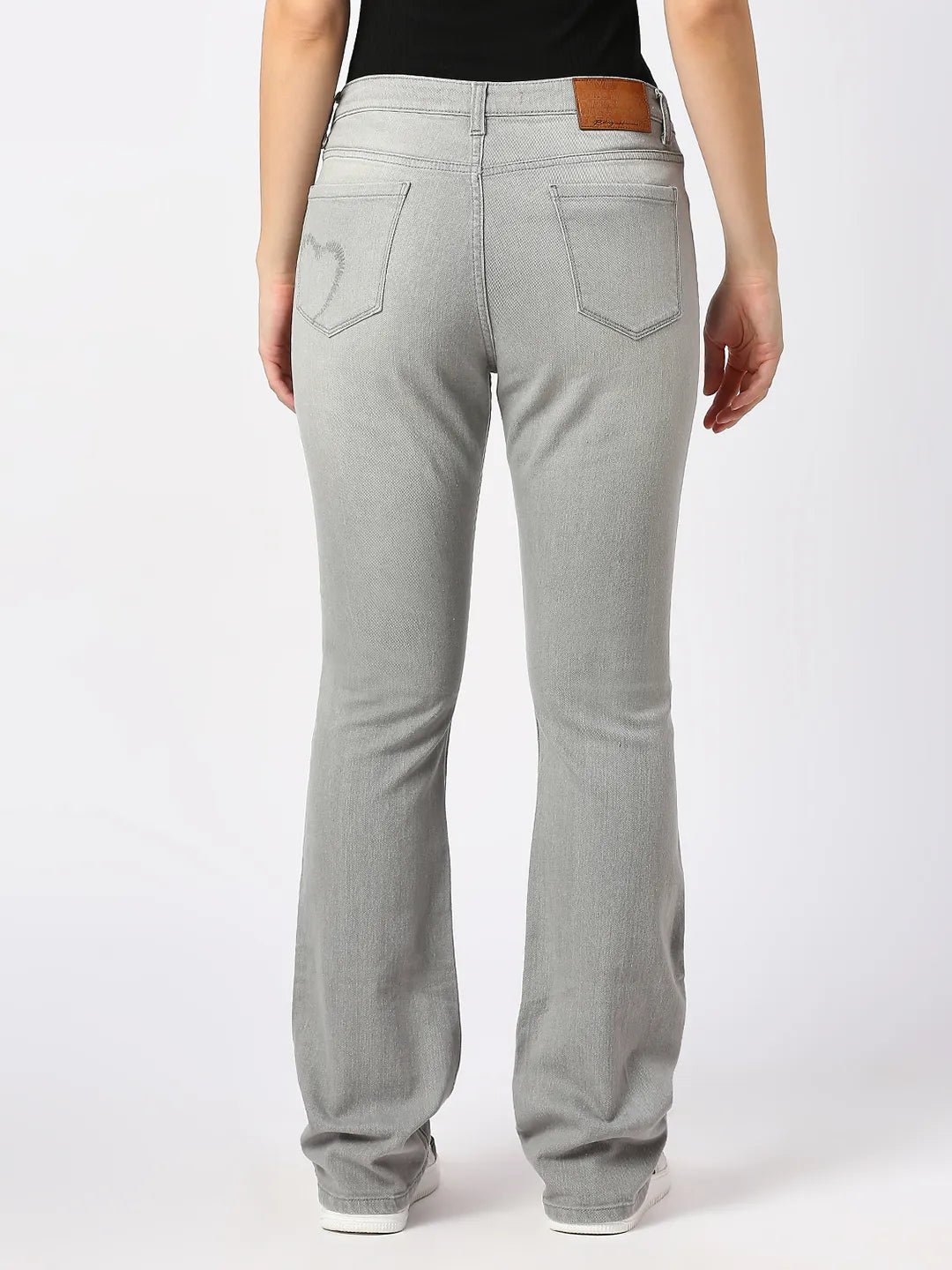 Being Human Clothing Women Boot Cut Mid Rise Fit Denim-Grey Wash