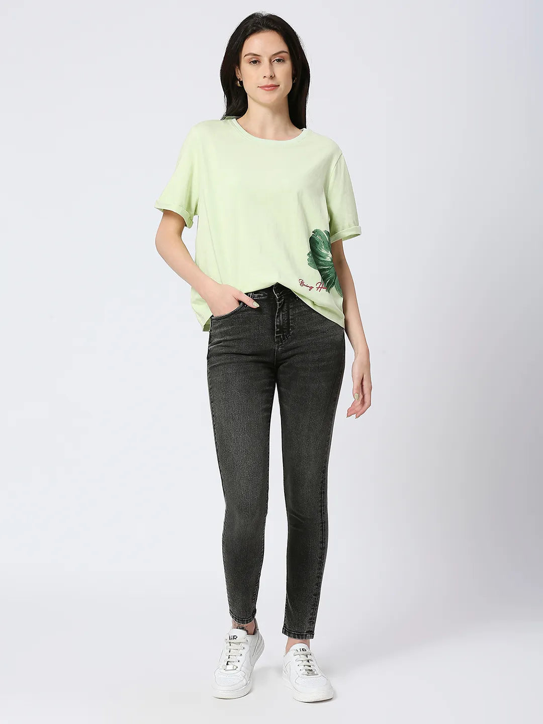 Being Human Clothing Women Skinny Mid Rise Fit Denim-Black Wash