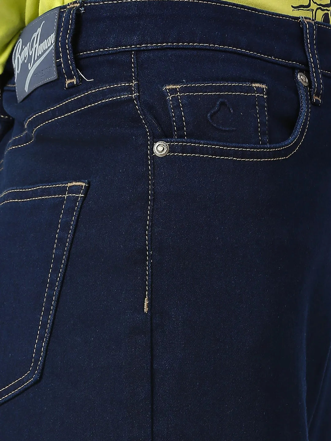 Being Human Clothing Women Wide Flare Leg High Rise Fit Denim-Raw Indigo